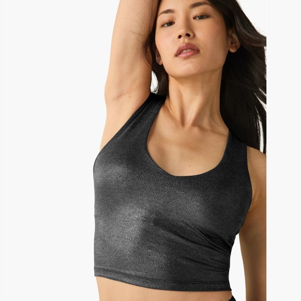 BEYOND YOGA Glow On Rib Crop Tank No Size Tag Check Measurements